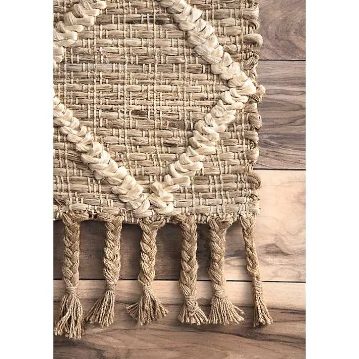 Diamond Helen Woven Jute Tassel Area Rug, 8x10