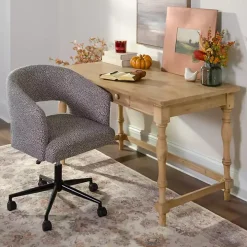 Diane Spindle Leg Blond Wood Desk