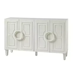 Dietrich White Wood 4-Door Sideboard