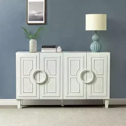 Dietrich White Wood 4-Door Sideboard