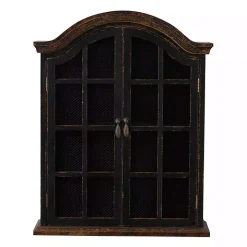 Distressed Black Wood Wall Cabinet