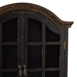 Distressed Black Wood Wall Cabinet
