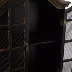 Distressed Black Wood Wall Cabinet