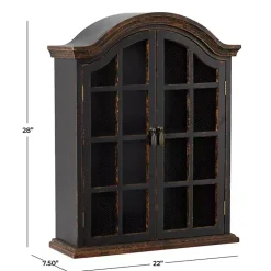 Distressed Black Wood Wall Cabinet