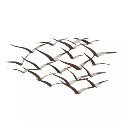 Distressed Brown Metal Flock of Birds Wall Plaque