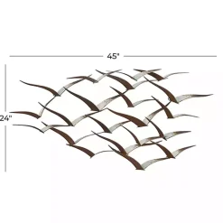 Distressed Brown Metal Flock of Birds Wall Plaque