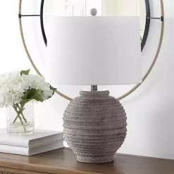 Distressed Charcoal Textured Resin Table Lamp