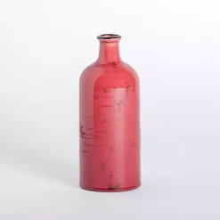 Distressed Cranberry Ceramic Table Vase