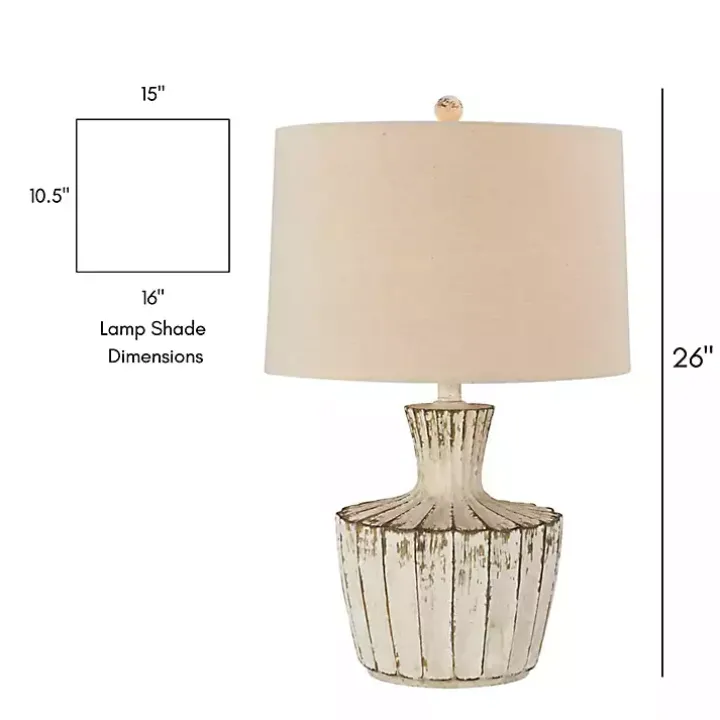 Distressed Cream Jada Table Lamp