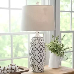 Distressed Cream Lilly Table Lamp