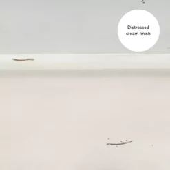 Distressed Cream Wood 3-Drawer Coffee Table