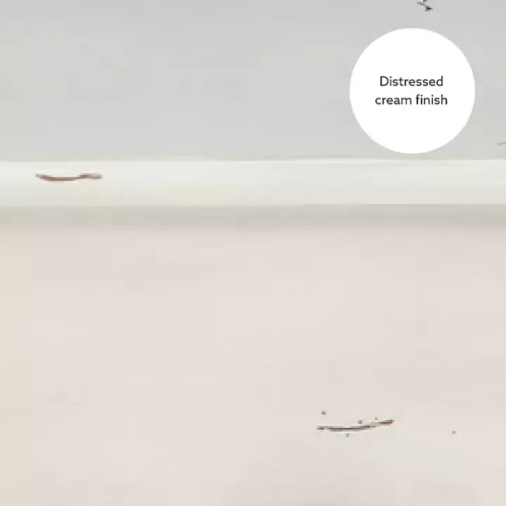 Distressed Cream Wood 3-Drawer Coffee Table