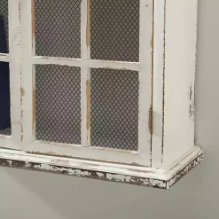 Distressed Cream Wood Wall Cabinet