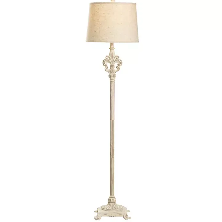 Distressed Fleur-de-lis Floor Lamp