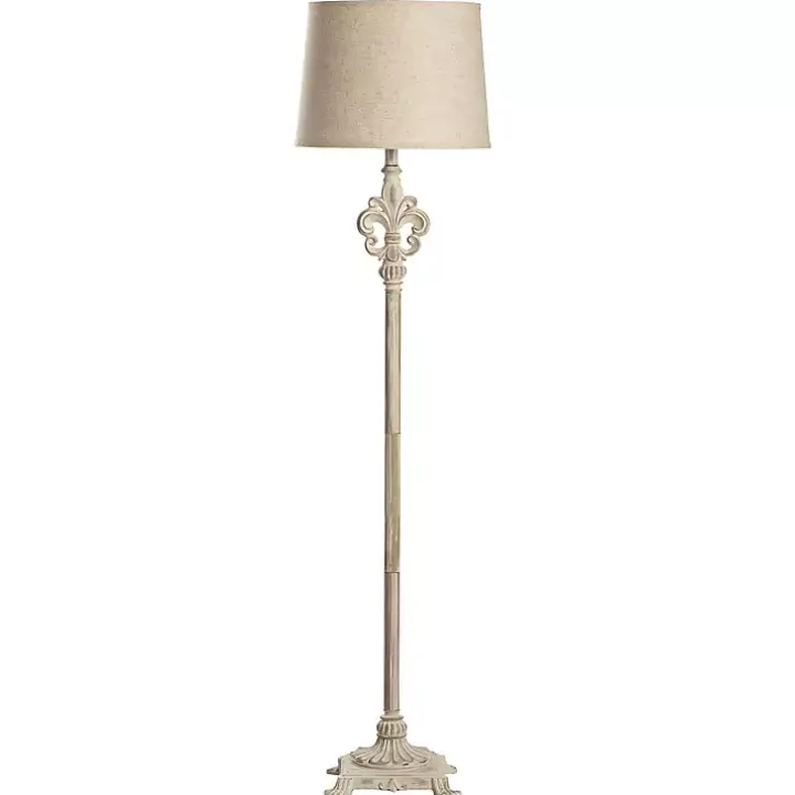 Distressed Fleur-de-lis Floor Lamp