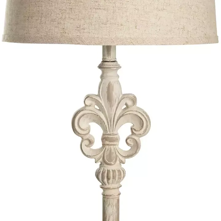 Distressed Fleur-de-lis Floor Lamp