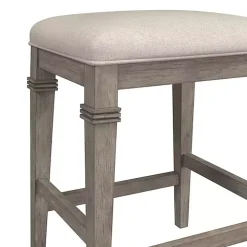 Distressed Gray and Beige Counter Stool
