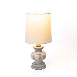 Distressed Gray Baluster Mini Table Lamp