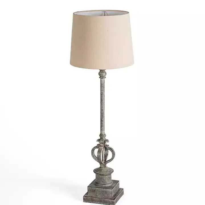 Distressed Gray Quatre Buffet Lamp