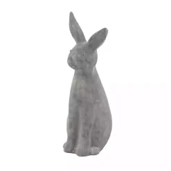 Distressed Gray Rabbit Outdoor Statue