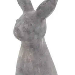 Distressed Gray Rabbit Outdoor Statue