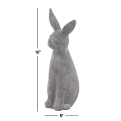 Distressed Gray Rabbit Outdoor Statue