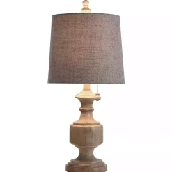 Distressed Gray Urn Resin Table Lamp