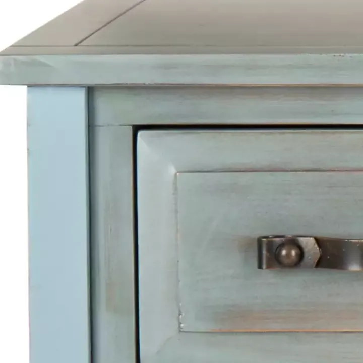 Distressed Light Blue 3-Drawer Console Table