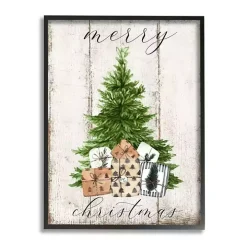 Distressed Merry Christmas Tree Wall Plaque