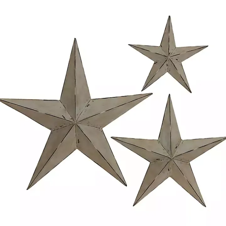 Distressed Metal Stars 3-pc. Outdoor Plaque Set