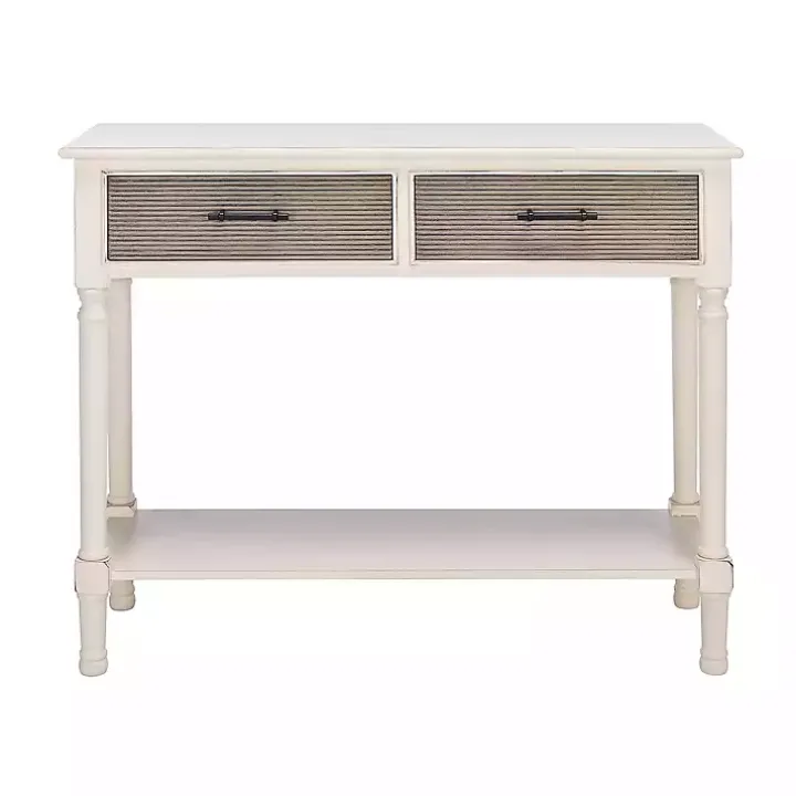 Distressed Natural Ronan 2-Drawer Console Table