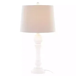 Distressed Off-White Wilton Table Lamps, Set of 2