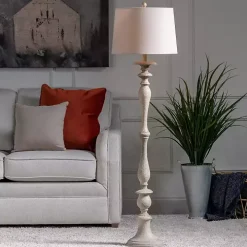 Distressed Taupe Finish Floor Lamp