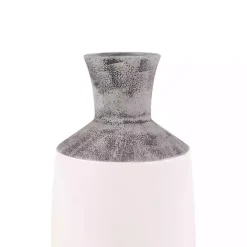 Distressed Two-Tone Stoneware Vases, Set of 2