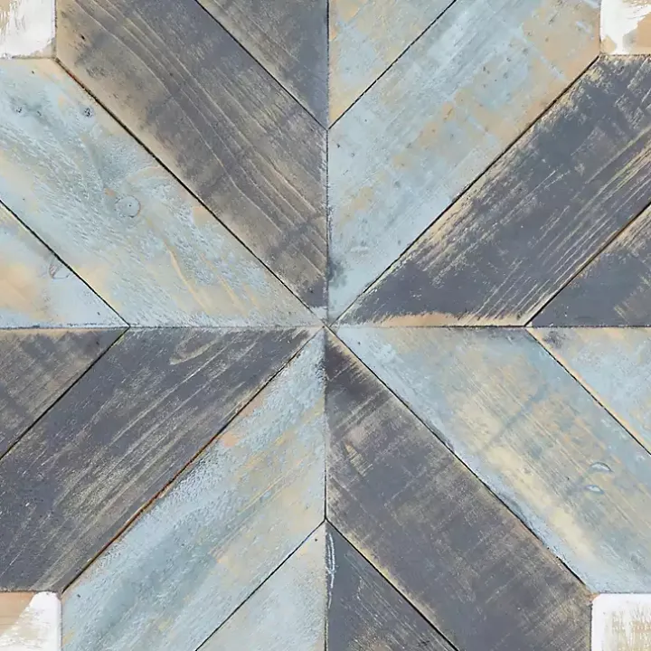 Distressed White and Blue Farm Star Wall Plaque