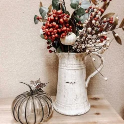 Distressed White Decorative Pitcher