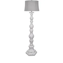 Distressed White Floor Lamp