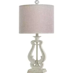 Distressed White French Farmhouse Table Lamp