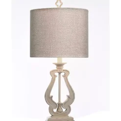 Distressed White French Farmhouse Table Lamp