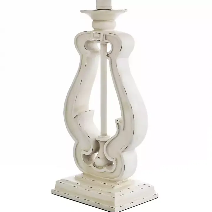 Distressed White French Farmhouse Table Lamp