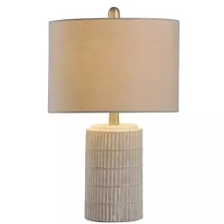 Distressed White Modern Farmhouse Table Lamp