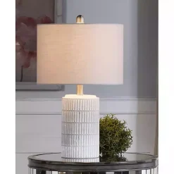Distressed White Modern Farmhouse Table Lamp