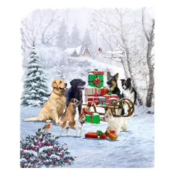 Dog and Presents Canvas Art Print