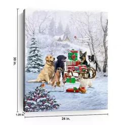 Dog and Presents Canvas Art Print
