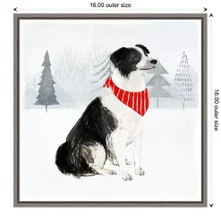Dog with Red Bandana Christmas Canvas Wall Plaque