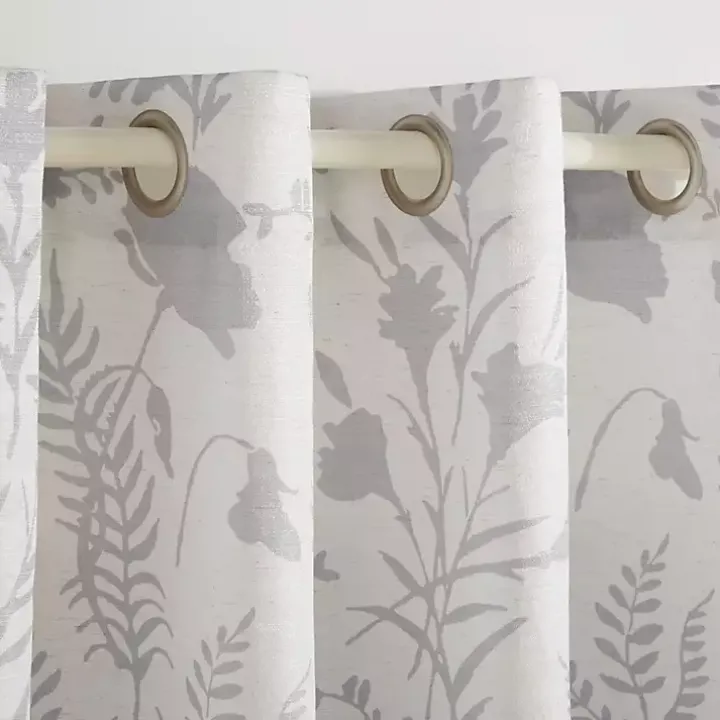 Dove Gray Floral 2-pc. Curtain Panel Set, 96 in.