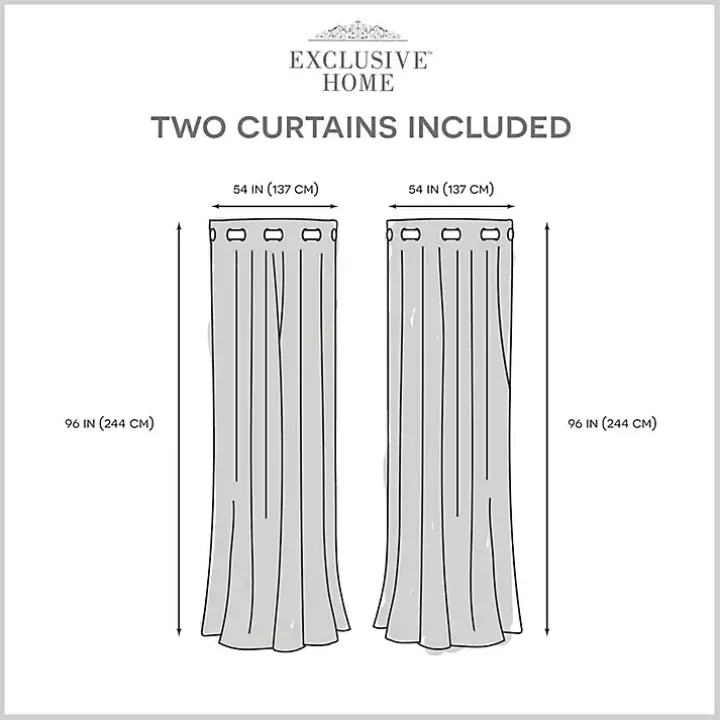 Dove Gray Floral 2-pc. Curtain Panel Set, 96 in.