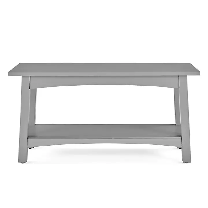 Dove Gray Rustic Farmhouse Wood Bench