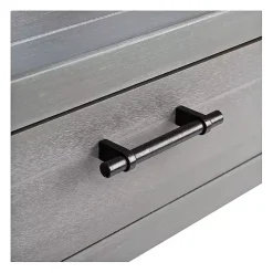 Dove Gray Turned Leg Rustic Console Table