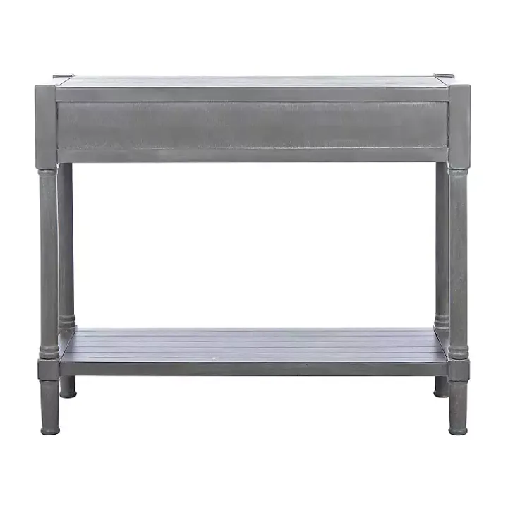 Dove Gray Turned Leg Rustic Console Table